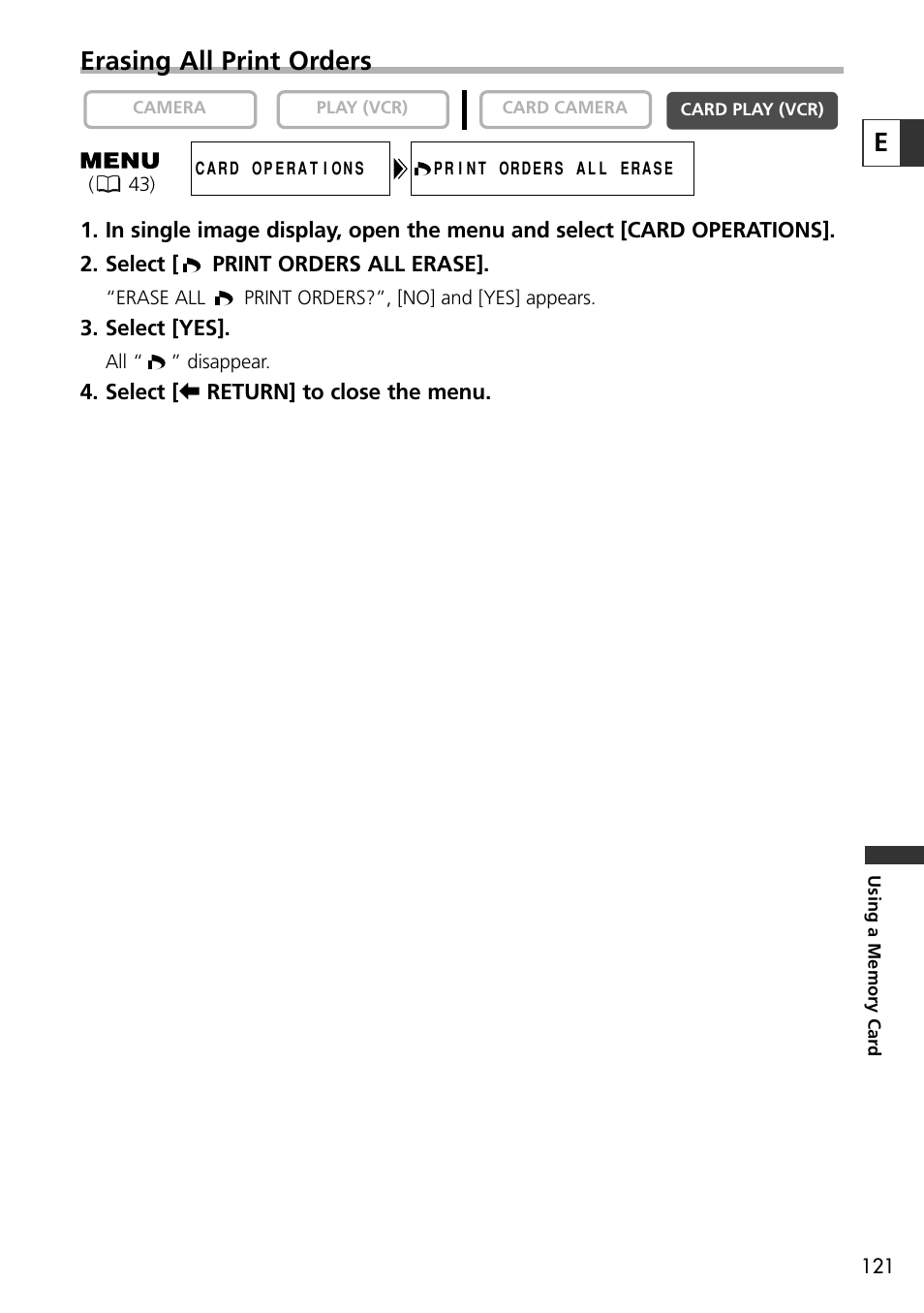 Eerasing all print orders | Canon OPTURA10 User Manual | Page 121 / 163