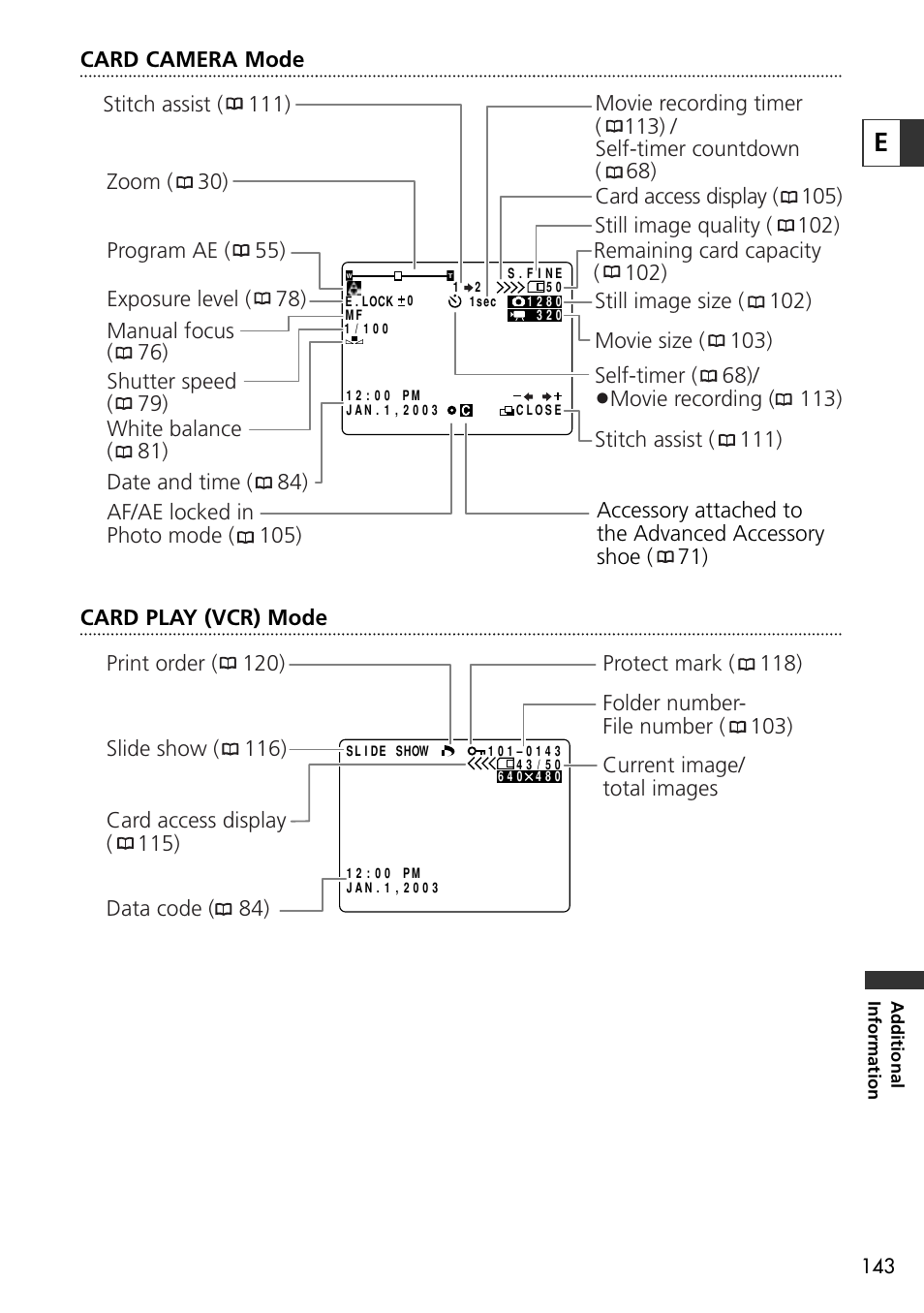 Card camera mode | Canon OPTURA10 User Manual | Page 143 / 163