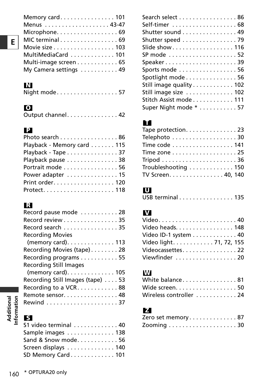 Canon OPTURA10 User Manual | Page 160 / 163