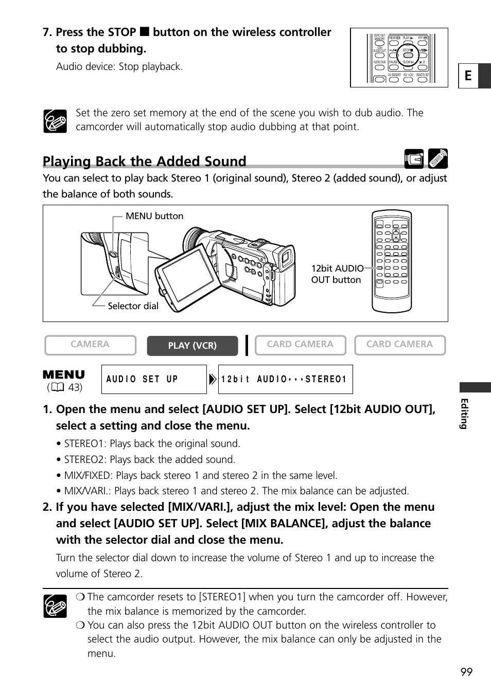 Playing back the added sound | Canon OPTURA10 User Manual | Page 99 / 163