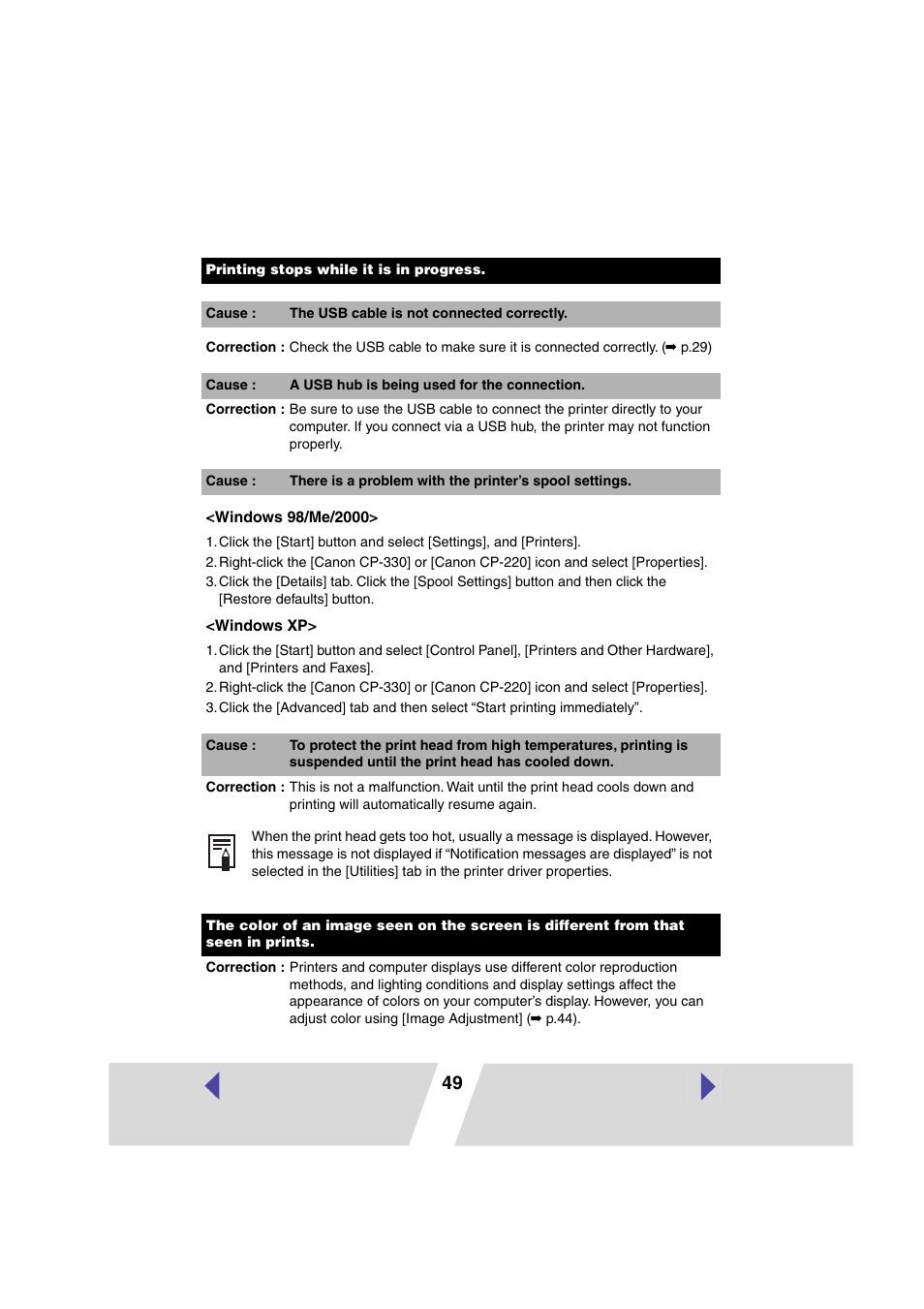 Canon CP 220 User Manual | Page 49 / 54