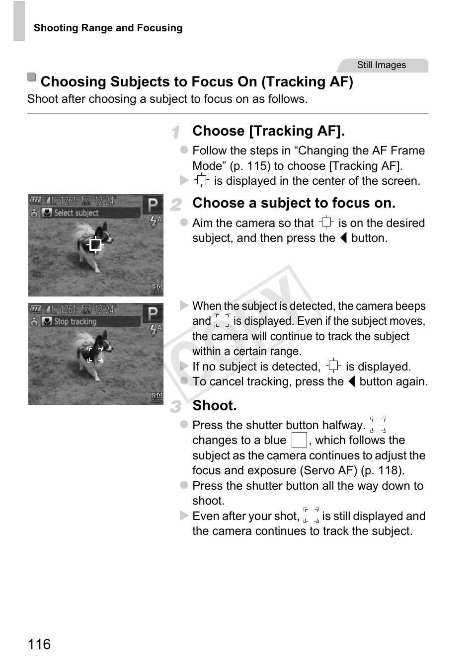 Af (p. 116), Cop y | Canon 500 HS User Manual | Page 115 / 217