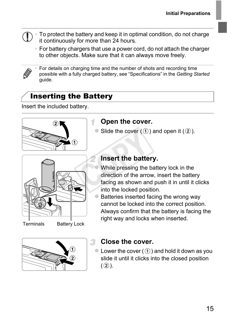 Cop y | Canon 500 HS User Manual | Page 14 / 217