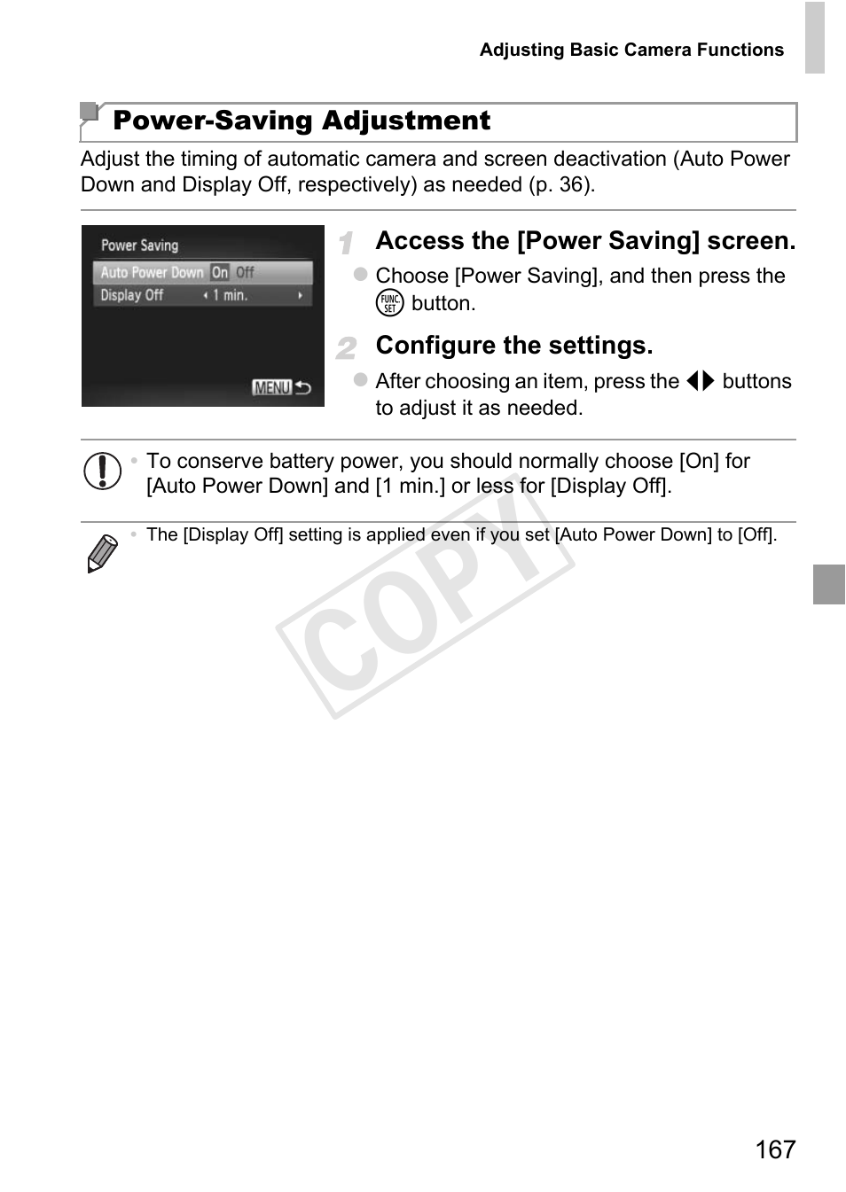 Fer (p. 167), Eactivation (p. 167), Cop y | Canon 500 HS User Manual | Page 166 / 217
