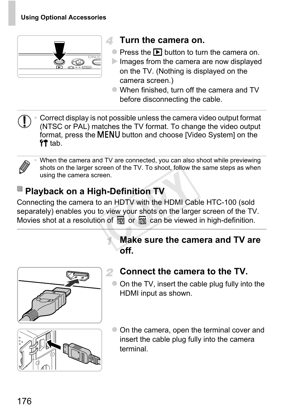 O system] (p. 176), an, Cop y | Canon 500 HS User Manual | Page 175 / 217