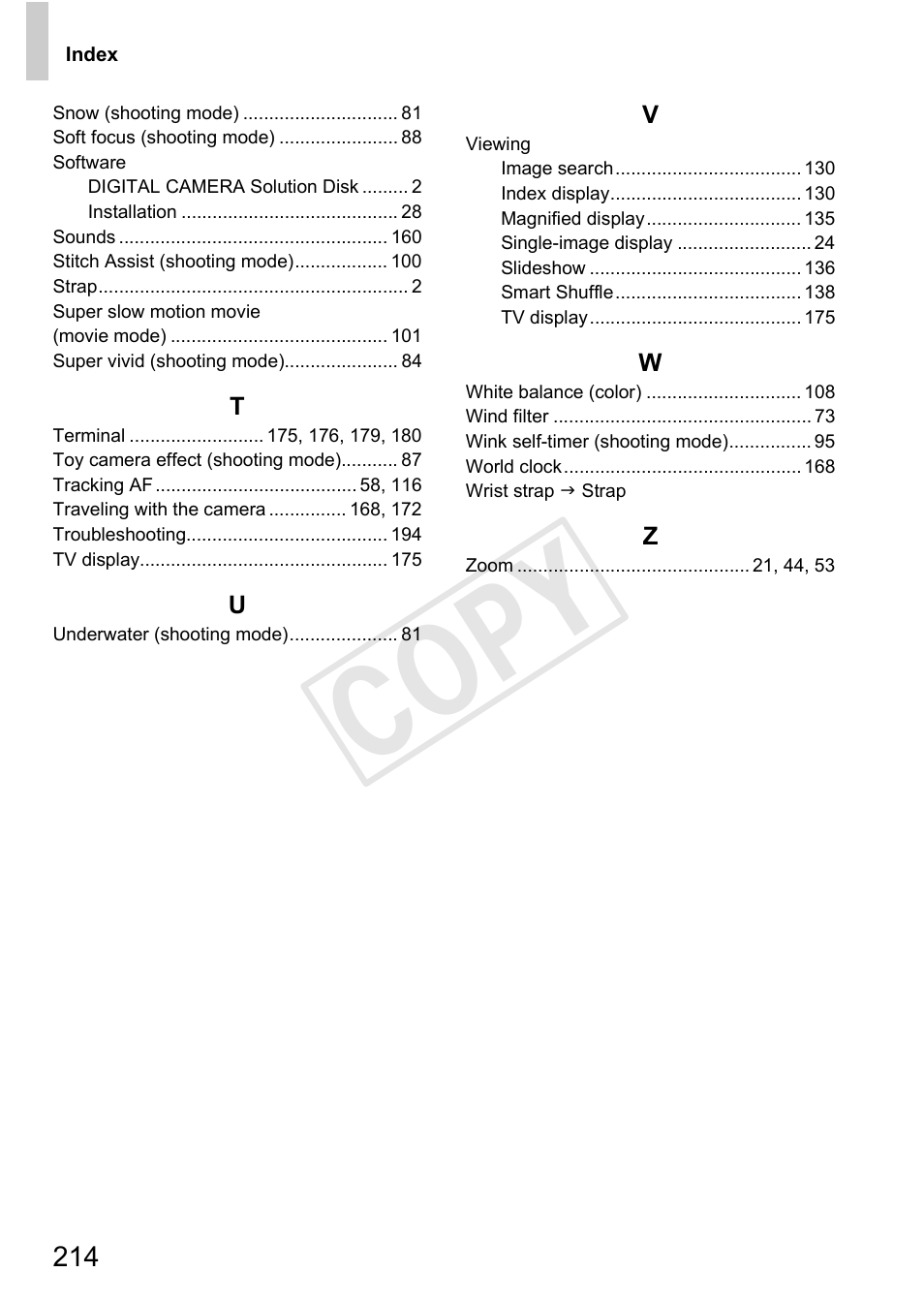 Cop y | Canon 500 HS User Manual | Page 213 / 217