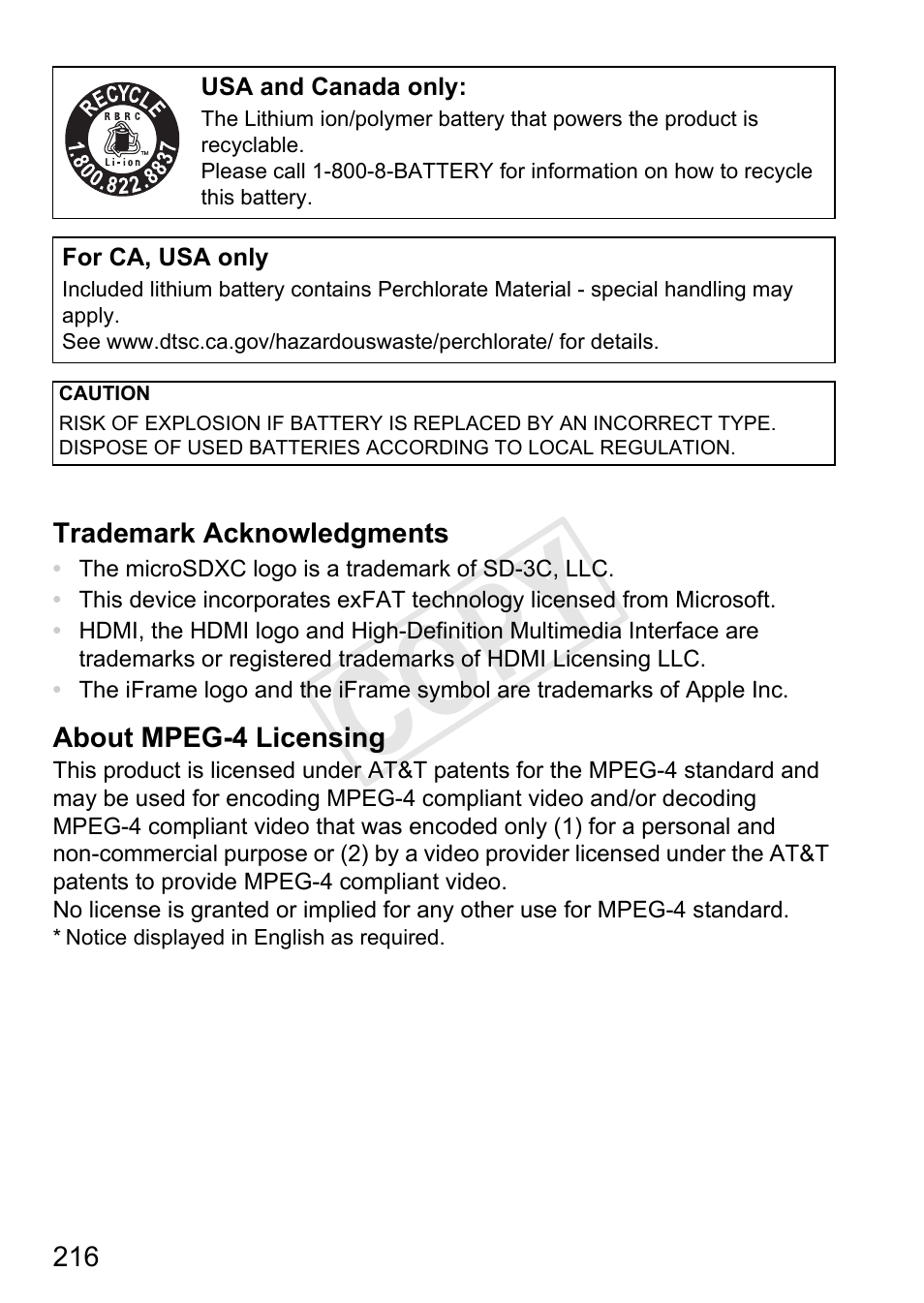 Cop y | Canon 500 HS User Manual | Page 215 / 217