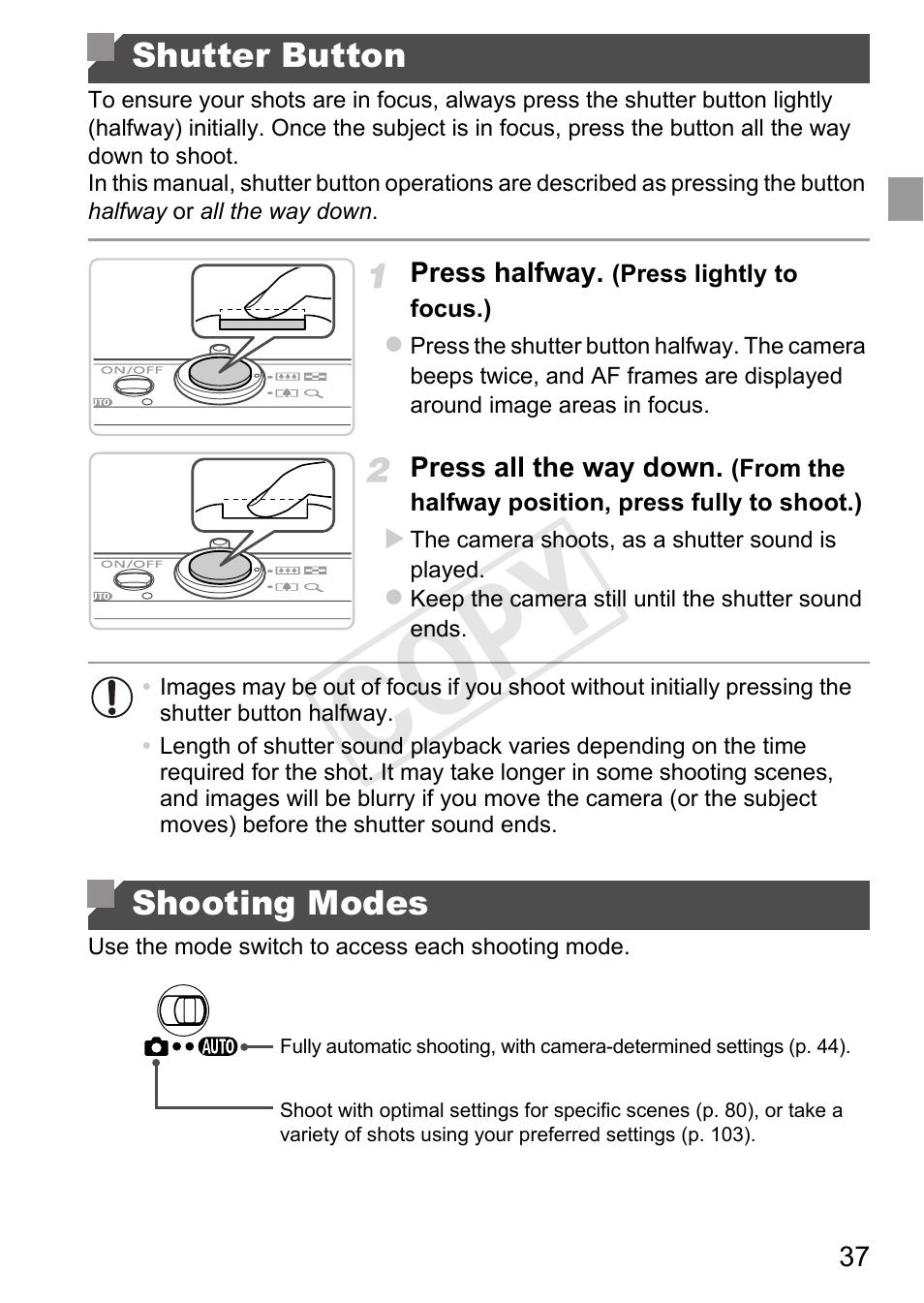 P. 37, Halfway (p. 37), Cop y | Canon 500 HS User Manual | Page 36 / 217