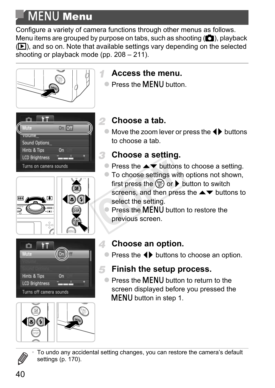 Cop y, N menu | Canon 500 HS User Manual | Page 39 / 217