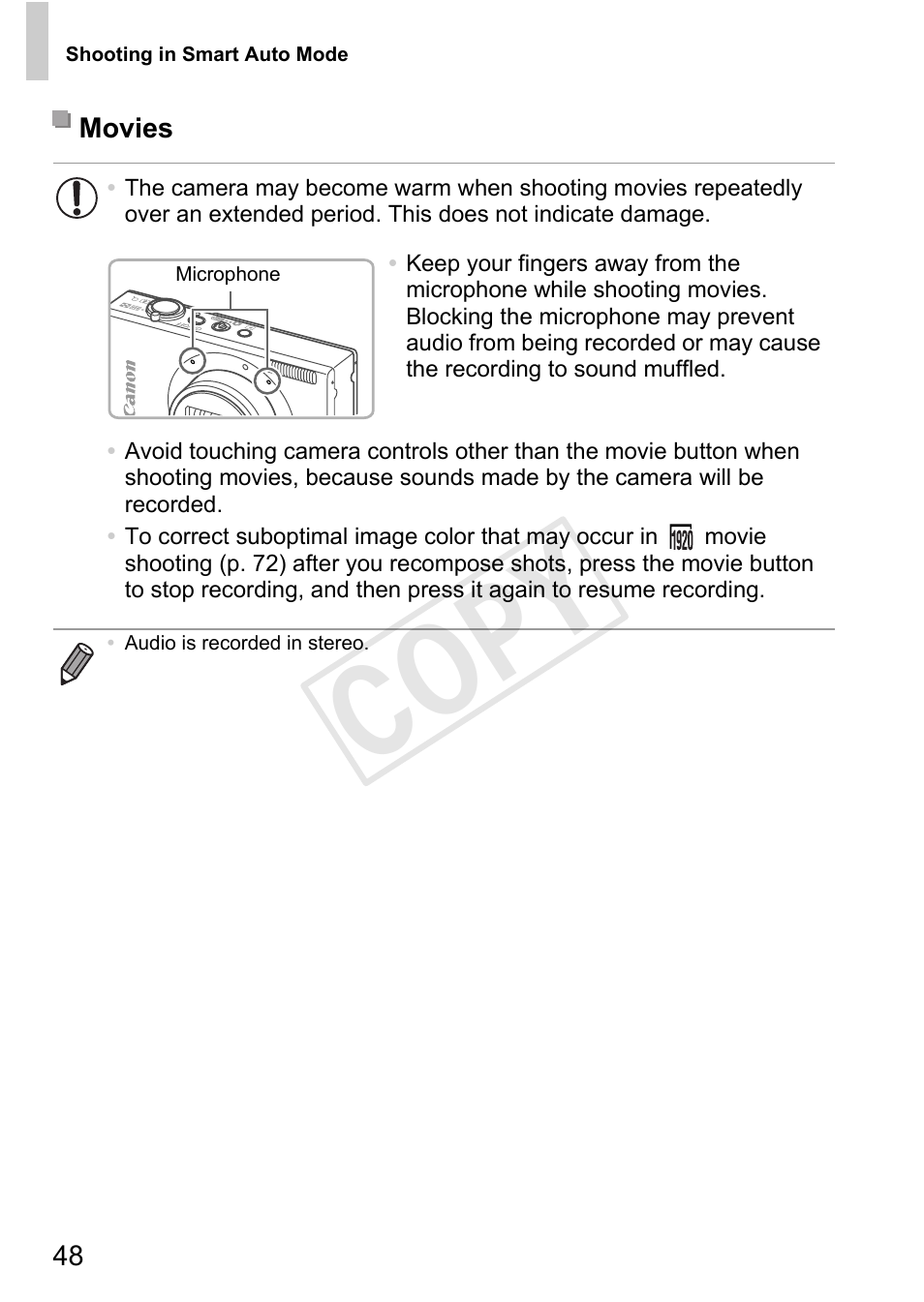 Cop y | Canon 500 HS User Manual | Page 47 / 217