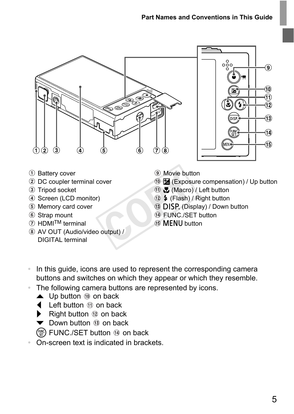 Cop y | Canon 500 HS User Manual | Page 5 / 217