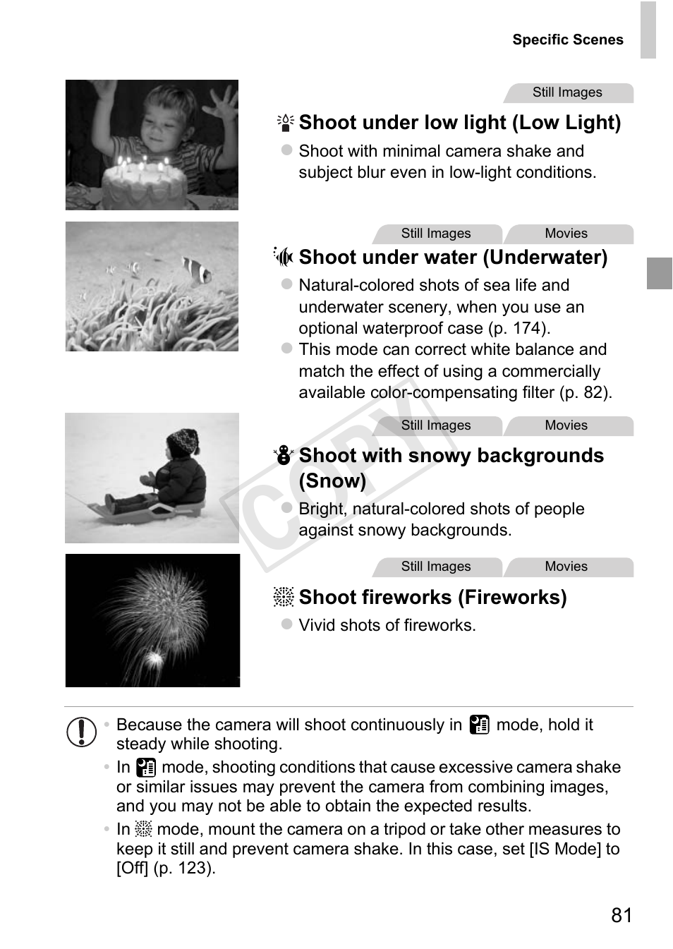 P. 81), P. 81, Cop y | Canon 500 HS User Manual | Page 80 / 217