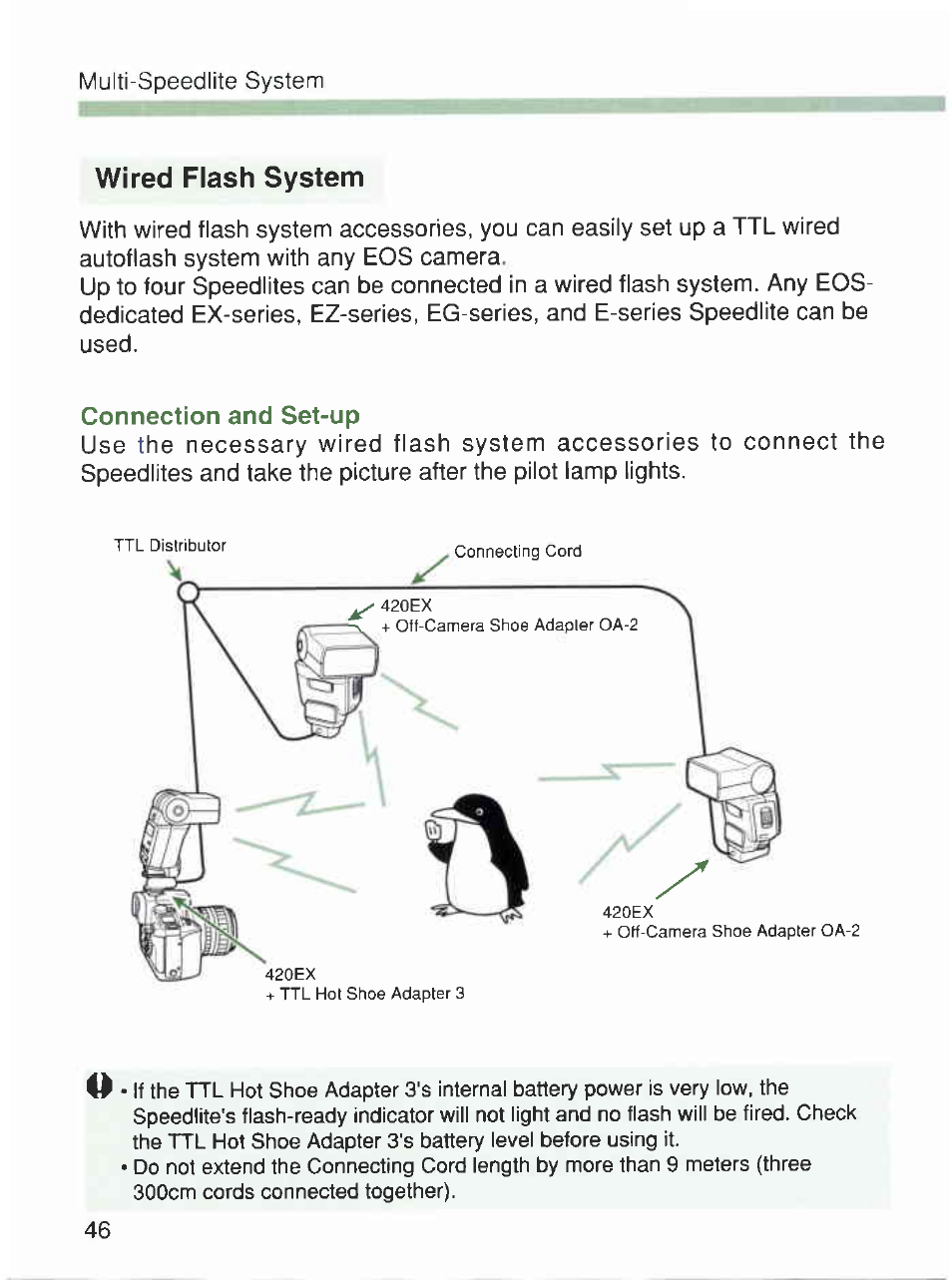 Wired flash system | Canon 420EX User Manual | Page 46 / 56