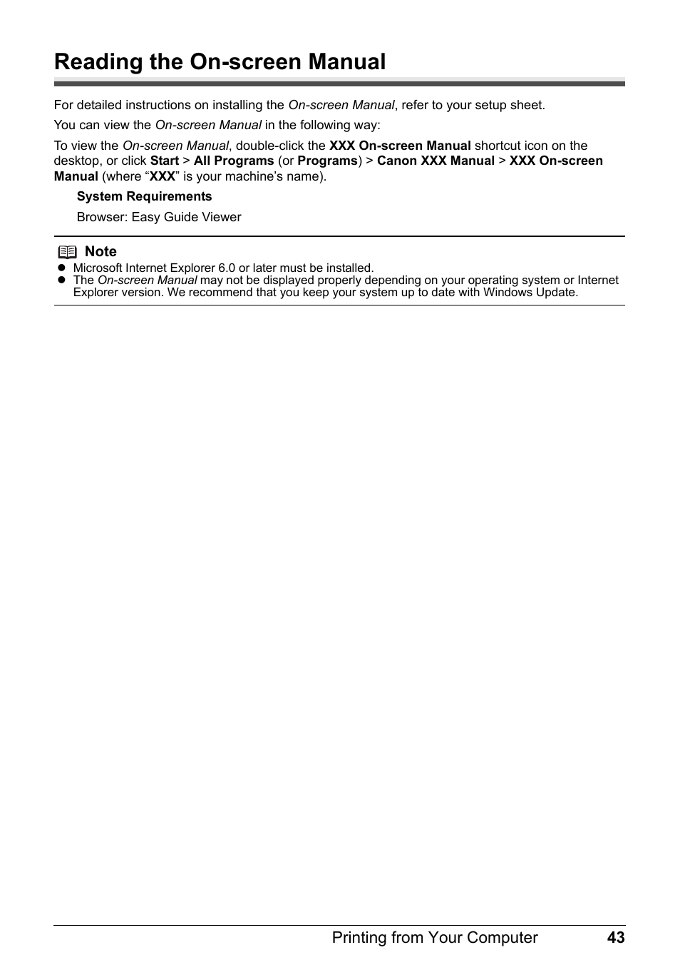 Reading the on-screen manual | Canon FAX-JX210P User Manual | Page 44 / 86