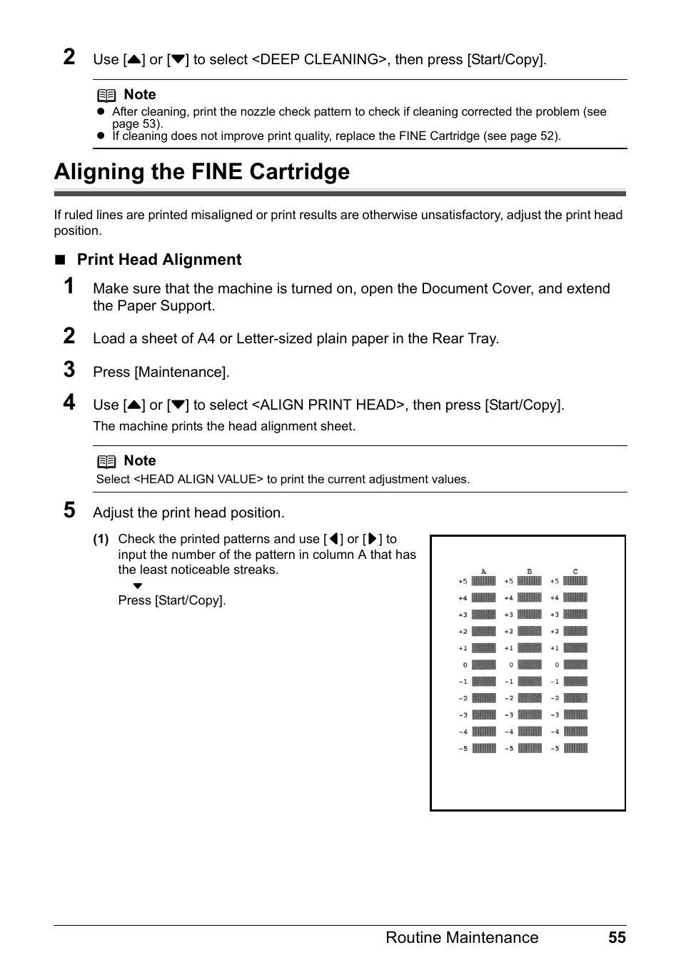 Aligning the fine cartridge | Canon FAX-JX210P User Manual | Page 56 / 86