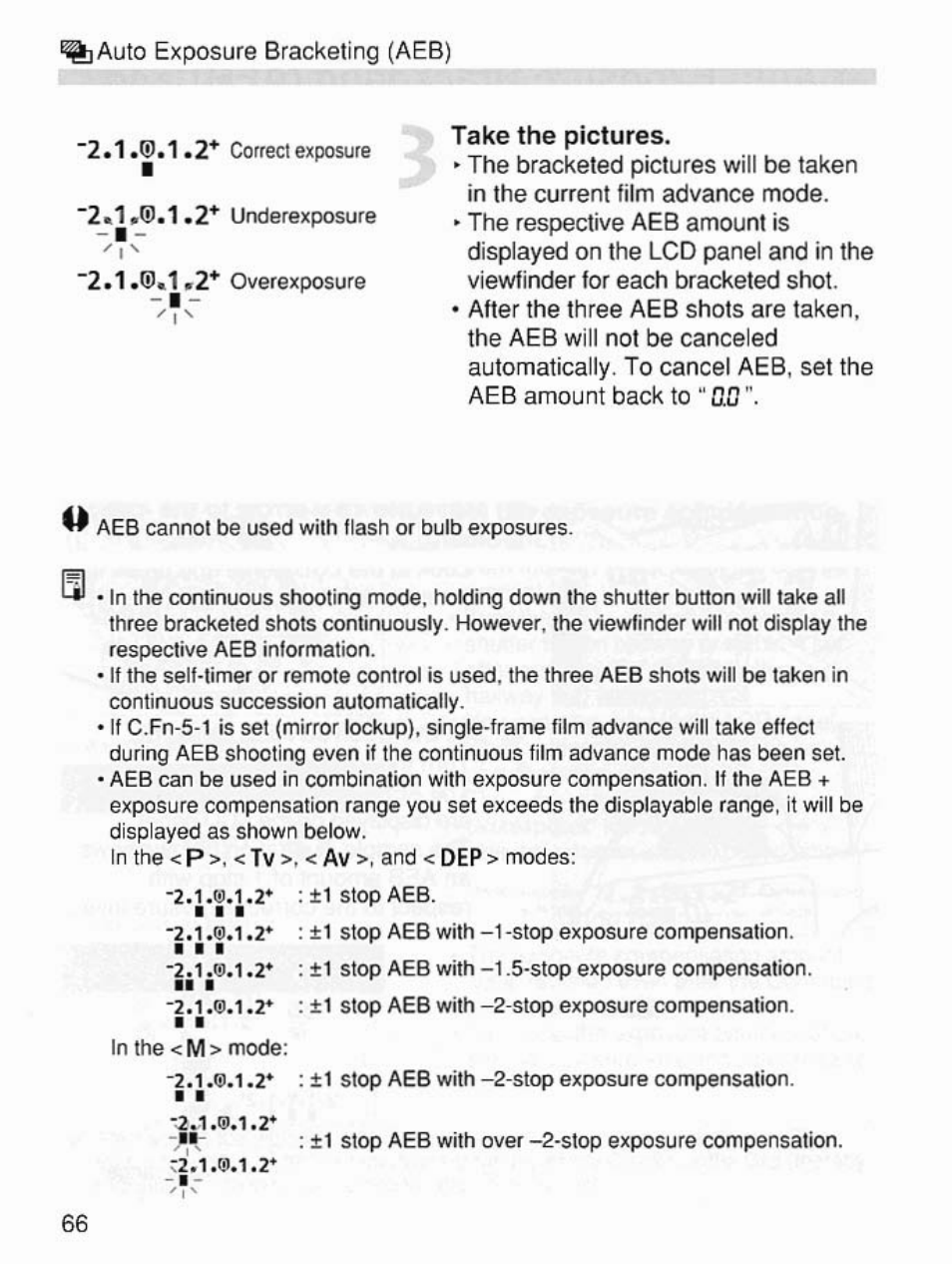 Take the pictures | Canon EOS 7 User Manual | Page 66 / 108