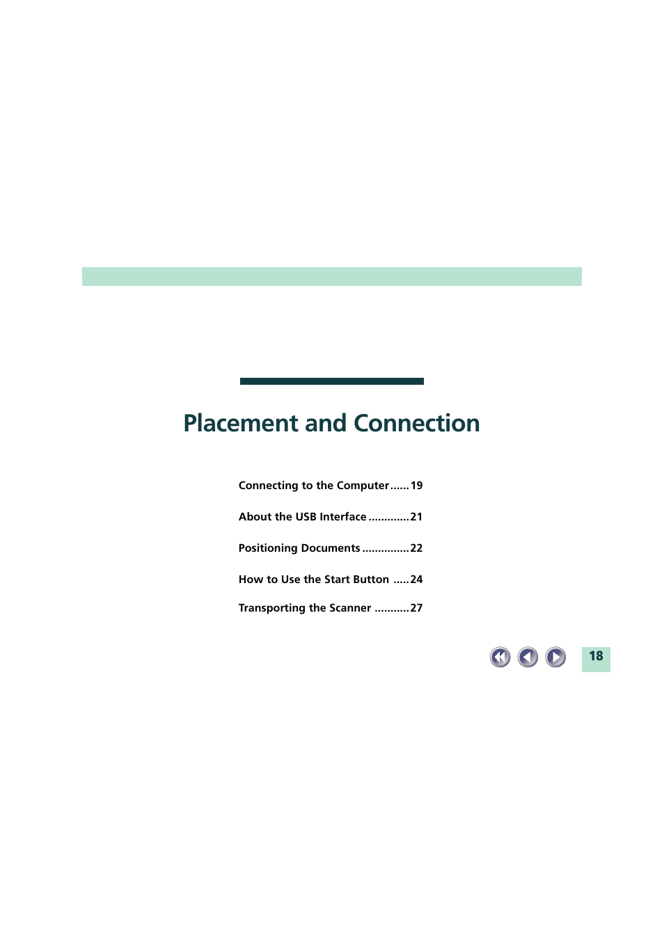 Placement and connection | Canon CanoScan FB620U User Manual | Page 18 / 43