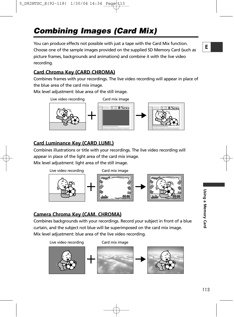 Combining images (card mix) | Canon Elura 65 User Manual | Page 113 / 162