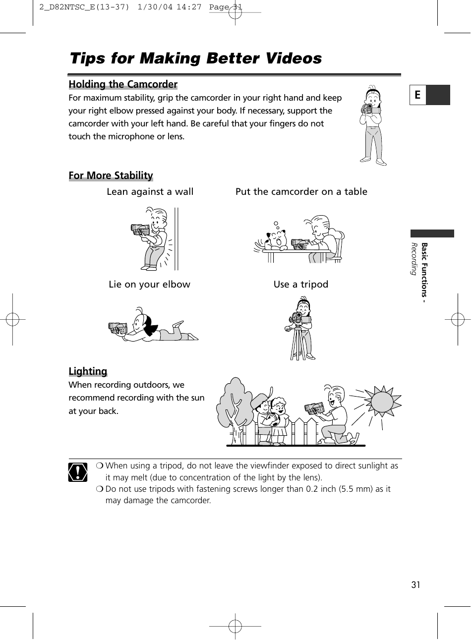 Tips for making better videos | Canon Elura 65 User Manual | Page 31 / 162