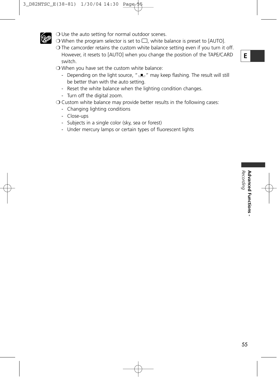 Canon Elura 65 User Manual | Page 55 / 162