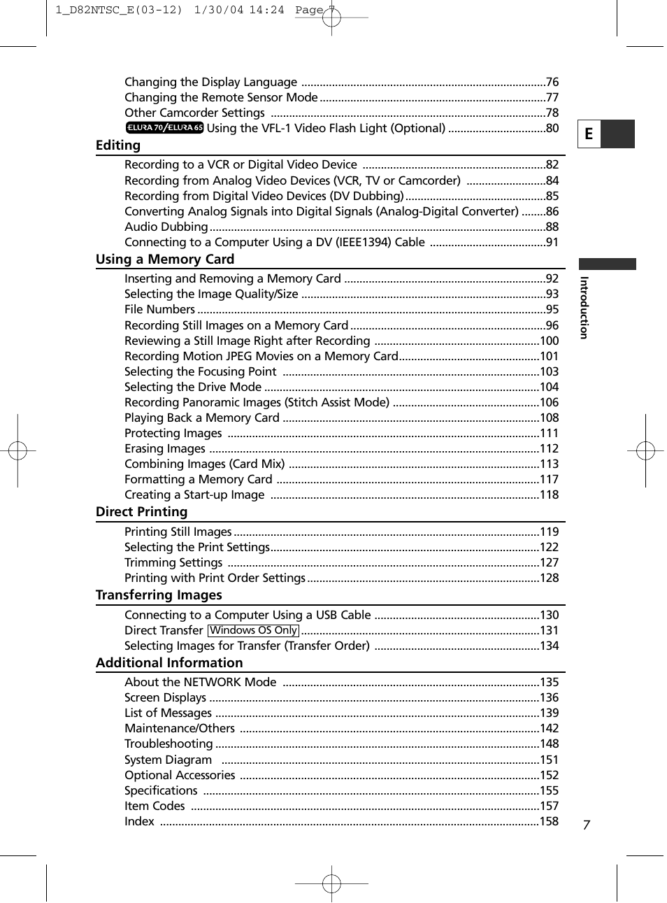 Canon Elura 65 User Manual | Page 7 / 162