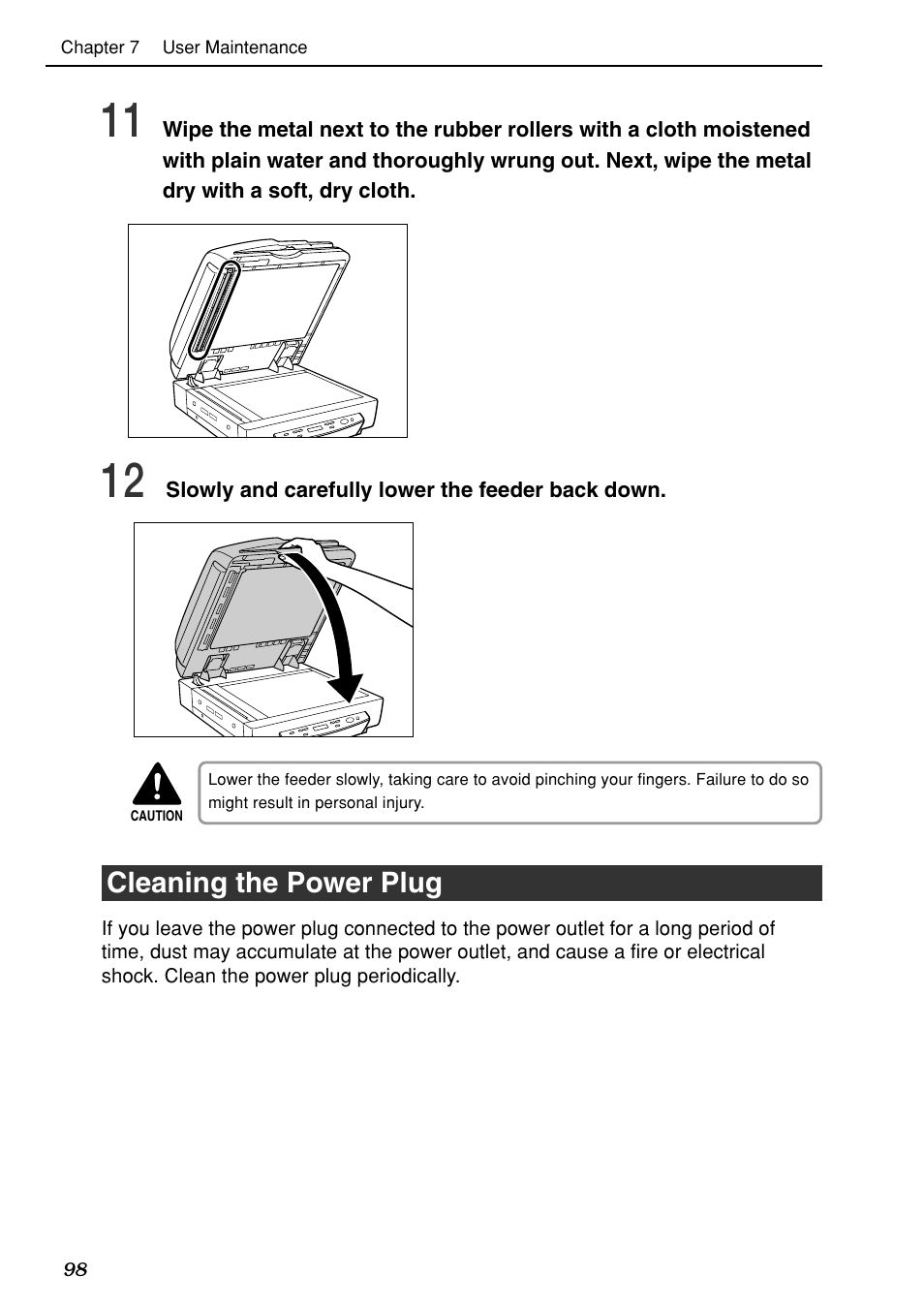 Cleaning the power plug | Canon DR-7080C User Manual | Page 102 / 112