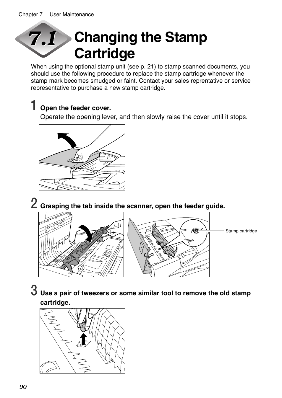 Changing the stamp cartridge | Canon DR-7080C User Manual | Page 94 / 112
