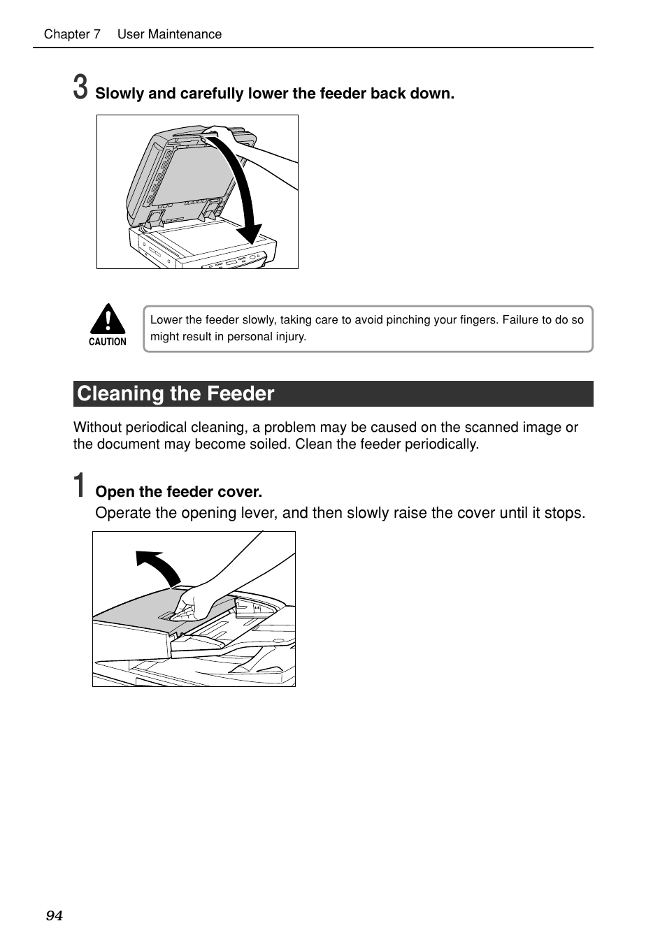 Cleaning the feeder | Canon DR-7080C User Manual | Page 98 / 112