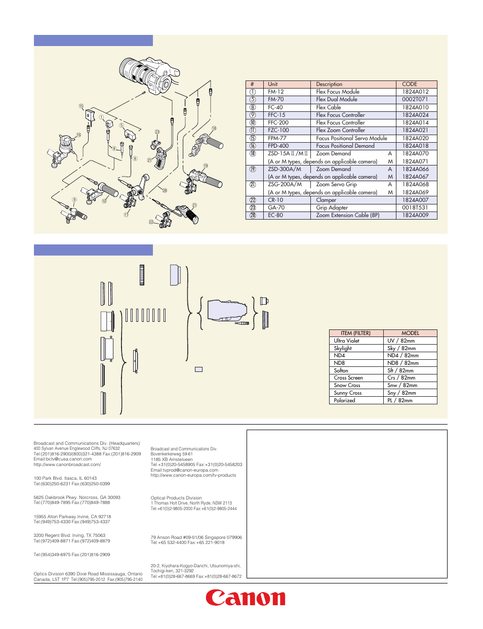 Lens controllers optical accessories | Canon SHUTTLE SHOT YJ19X9B KRS User Manual | Page 4 / 4