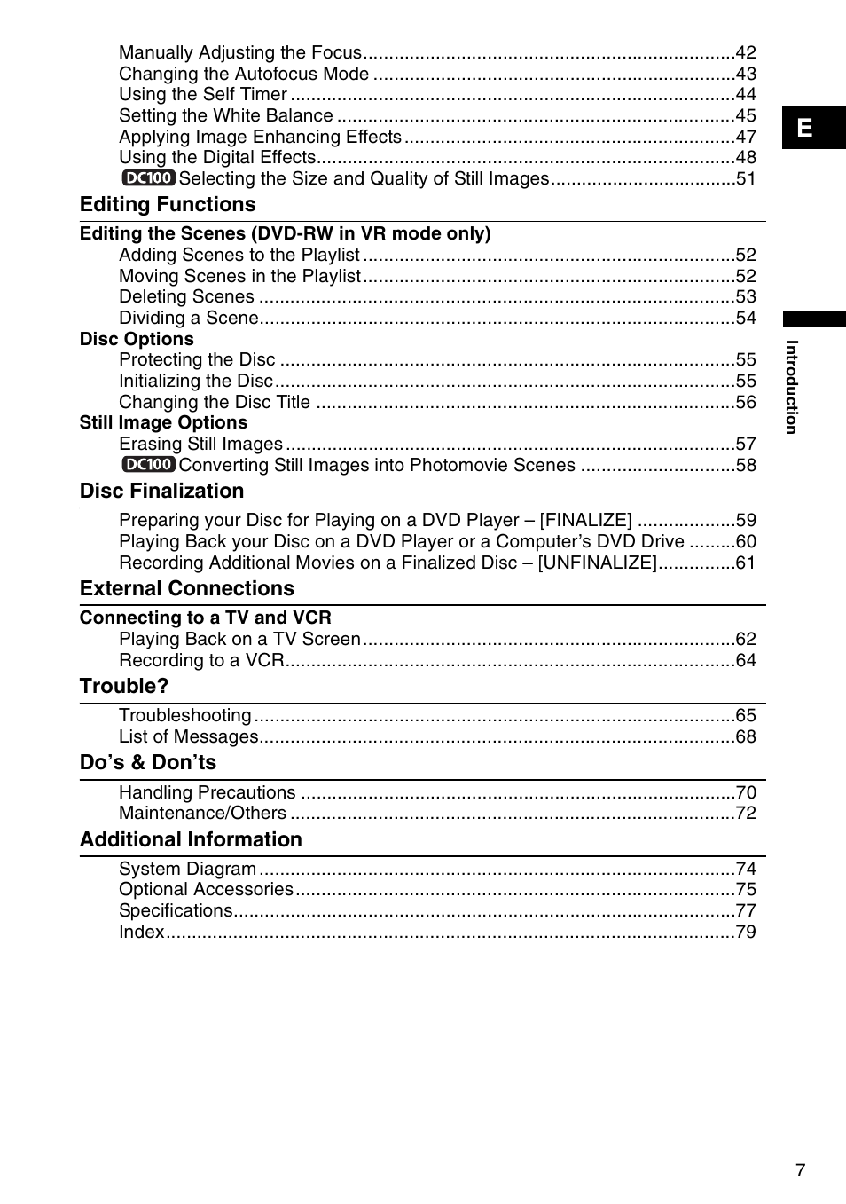 Canon DC 100 User Manual | Page 7 / 80