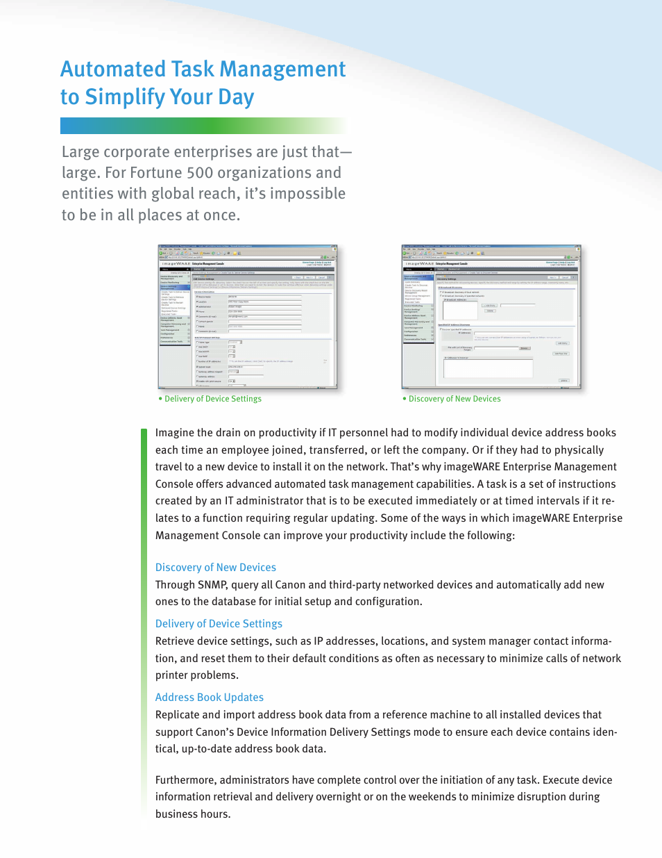 Automated task management to simplify your day | Canon ImageWare User Manual | Page 4 / 6