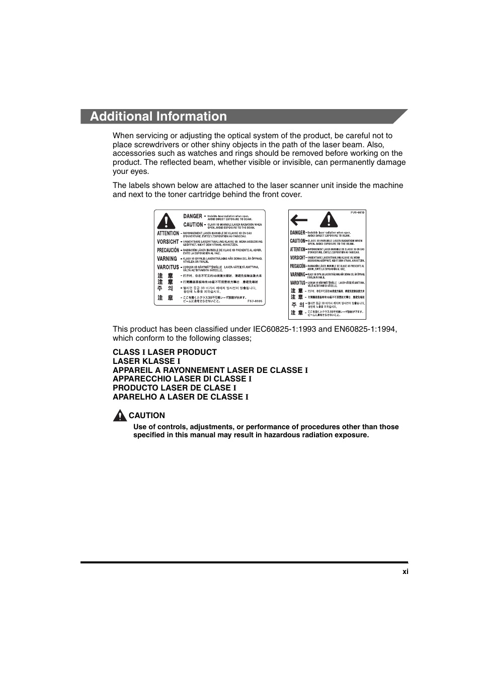 Additional information | Canon iR 2016 User Manual | Page 13 / 92