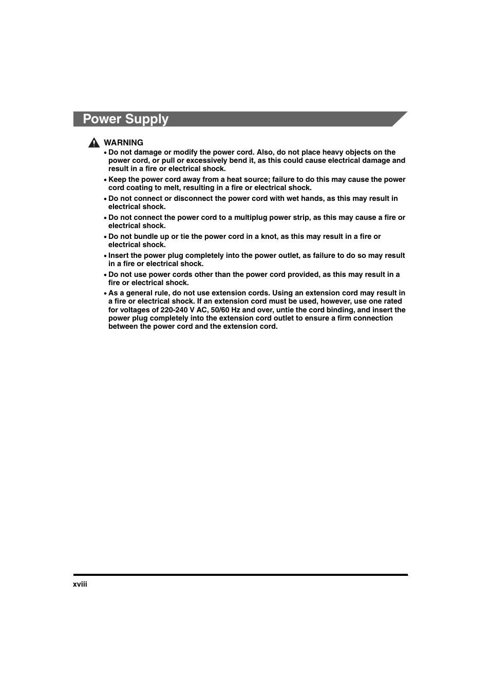 Power supply | Canon iR 2016 User Manual | Page 20 / 92