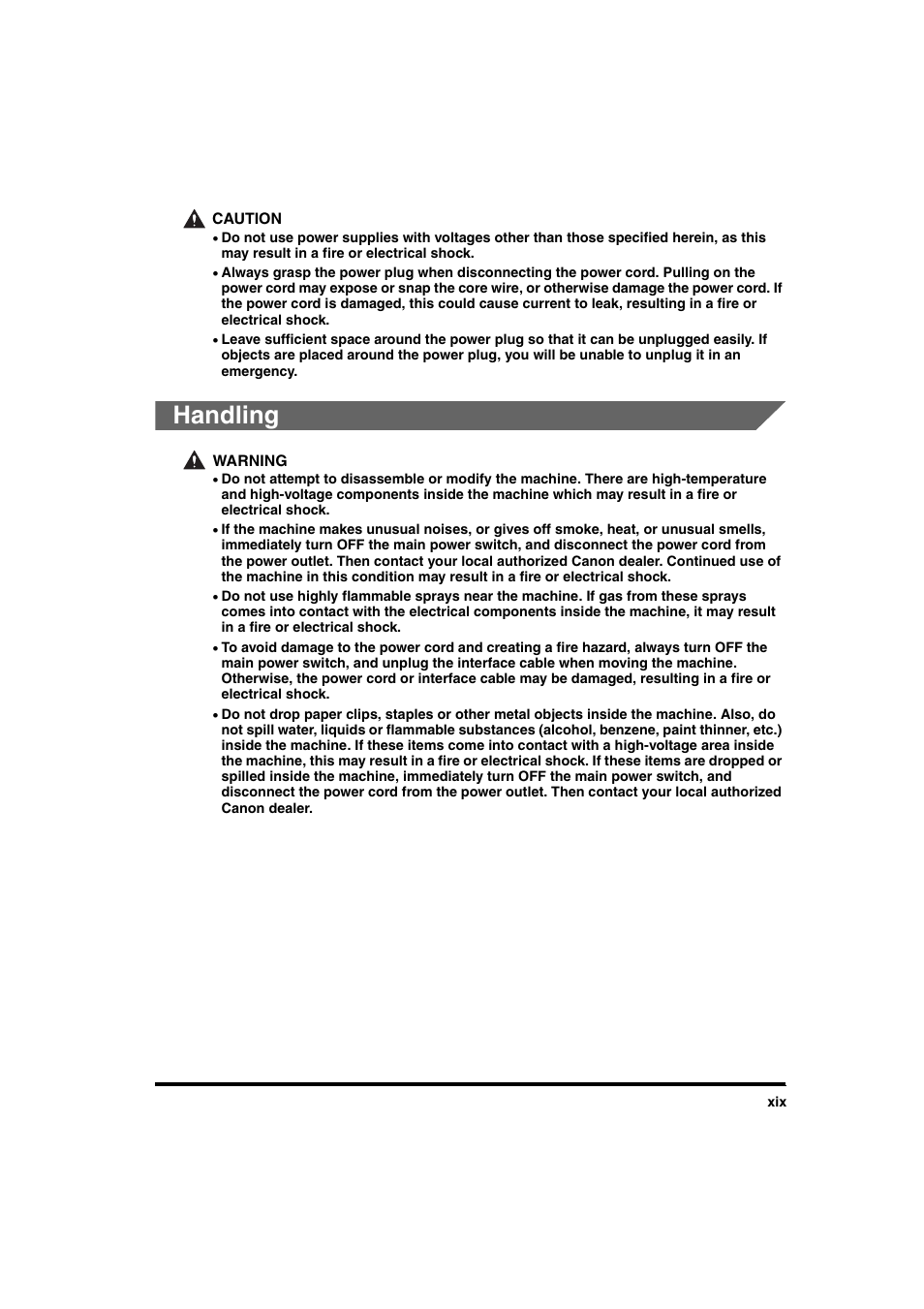 Handling | Canon iR 2016 User Manual | Page 21 / 92