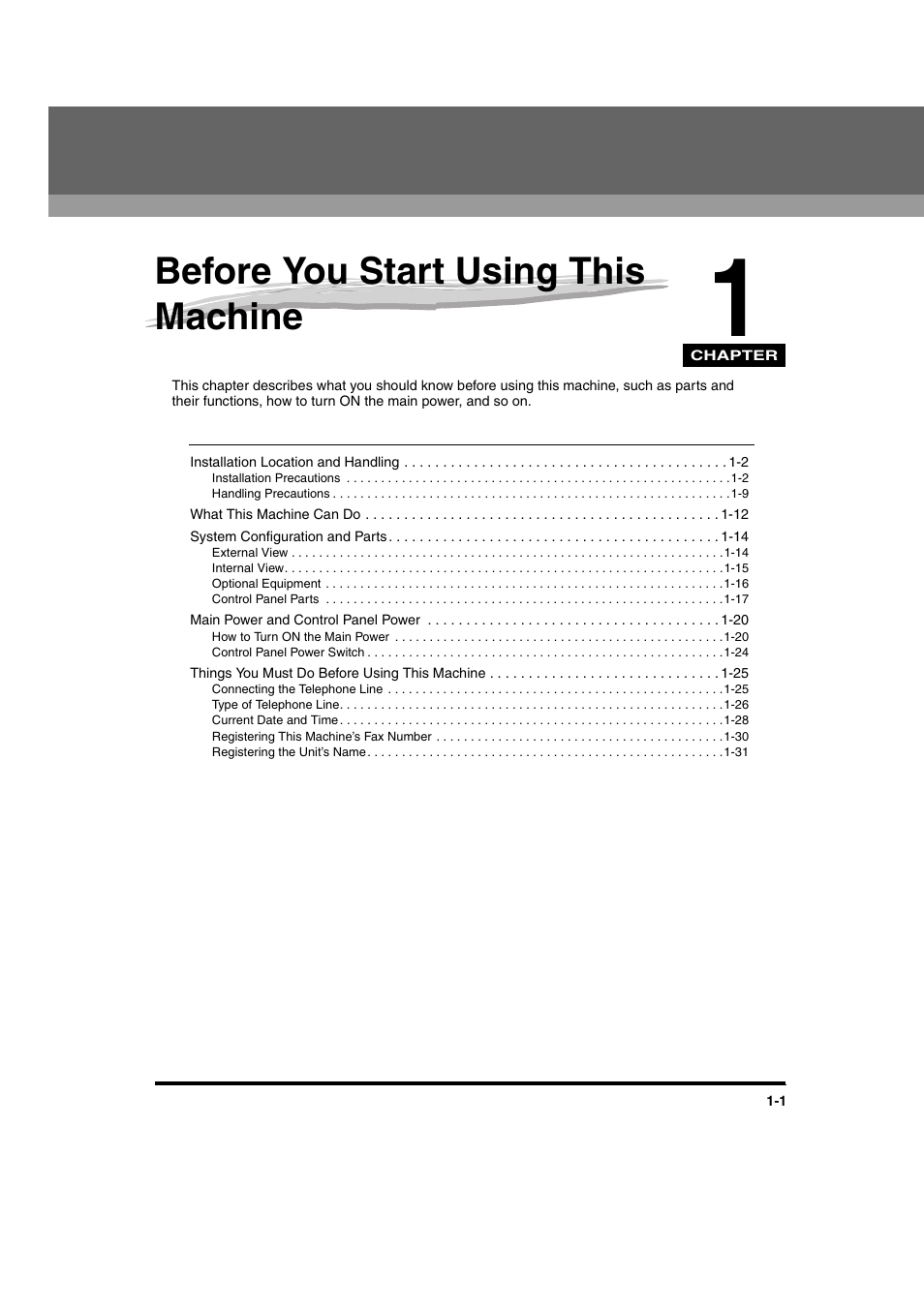 Before you start using this machine, Chapter 1 | Canon iR 2016 User Manual | Page 31 / 92