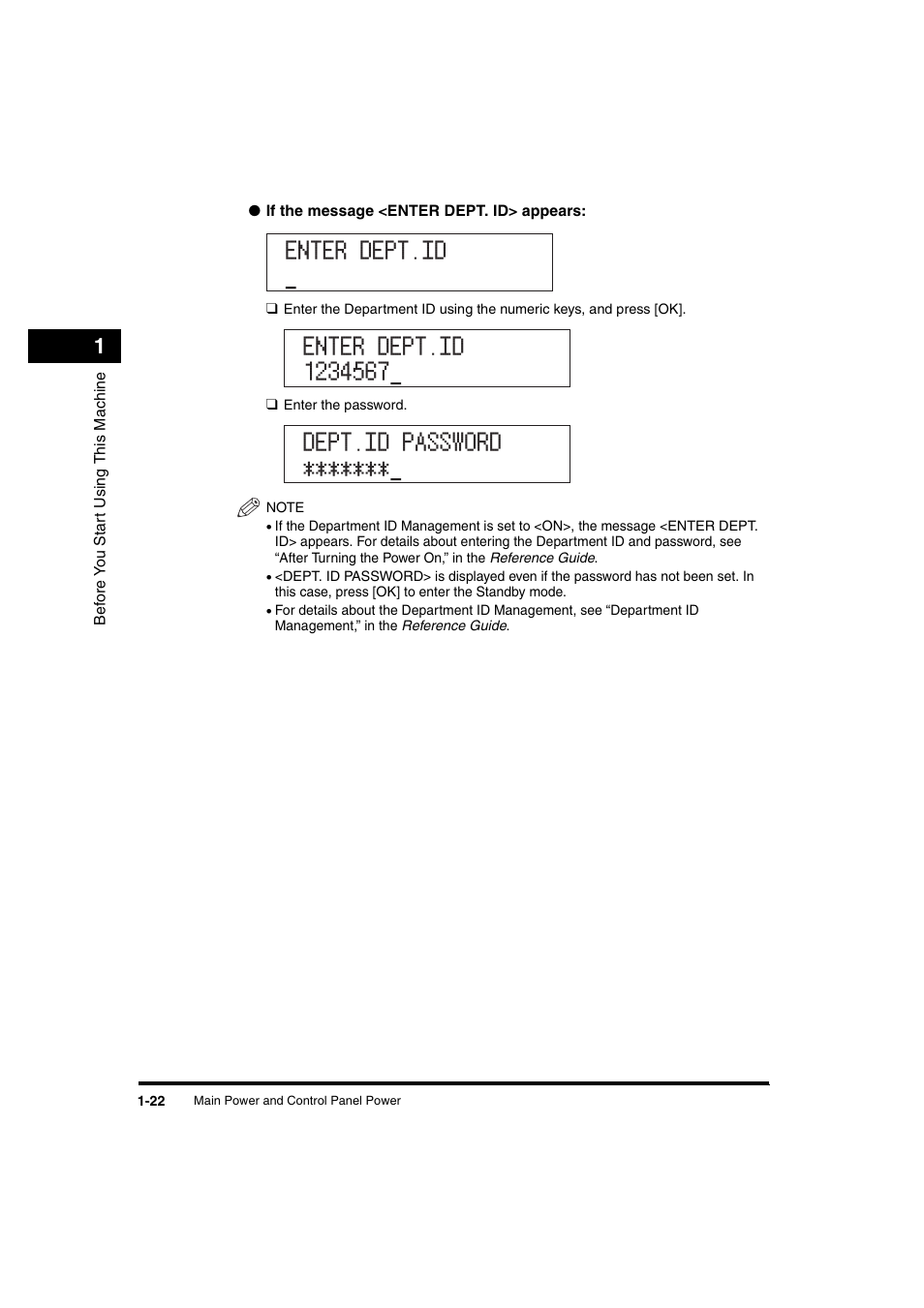 Enter dept.id | Canon iR 2016 User Manual | Page 52 / 92