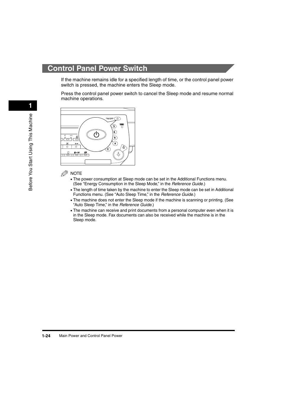 Control panel power switch, Control panel power switch -24 | Canon iR 2016 User Manual | Page 54 / 92
