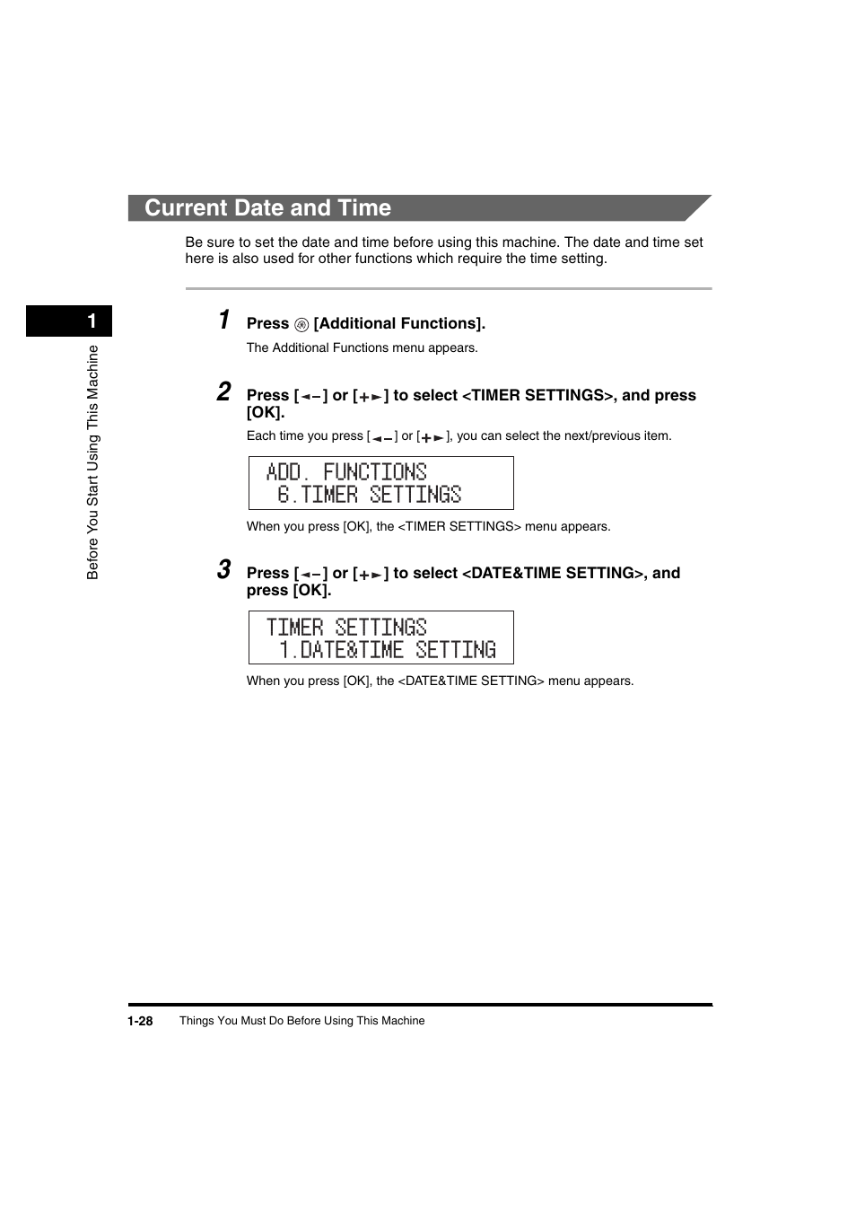 Current date and time, Current date and time -28 | Canon iR 2016 User Manual | Page 58 / 92
