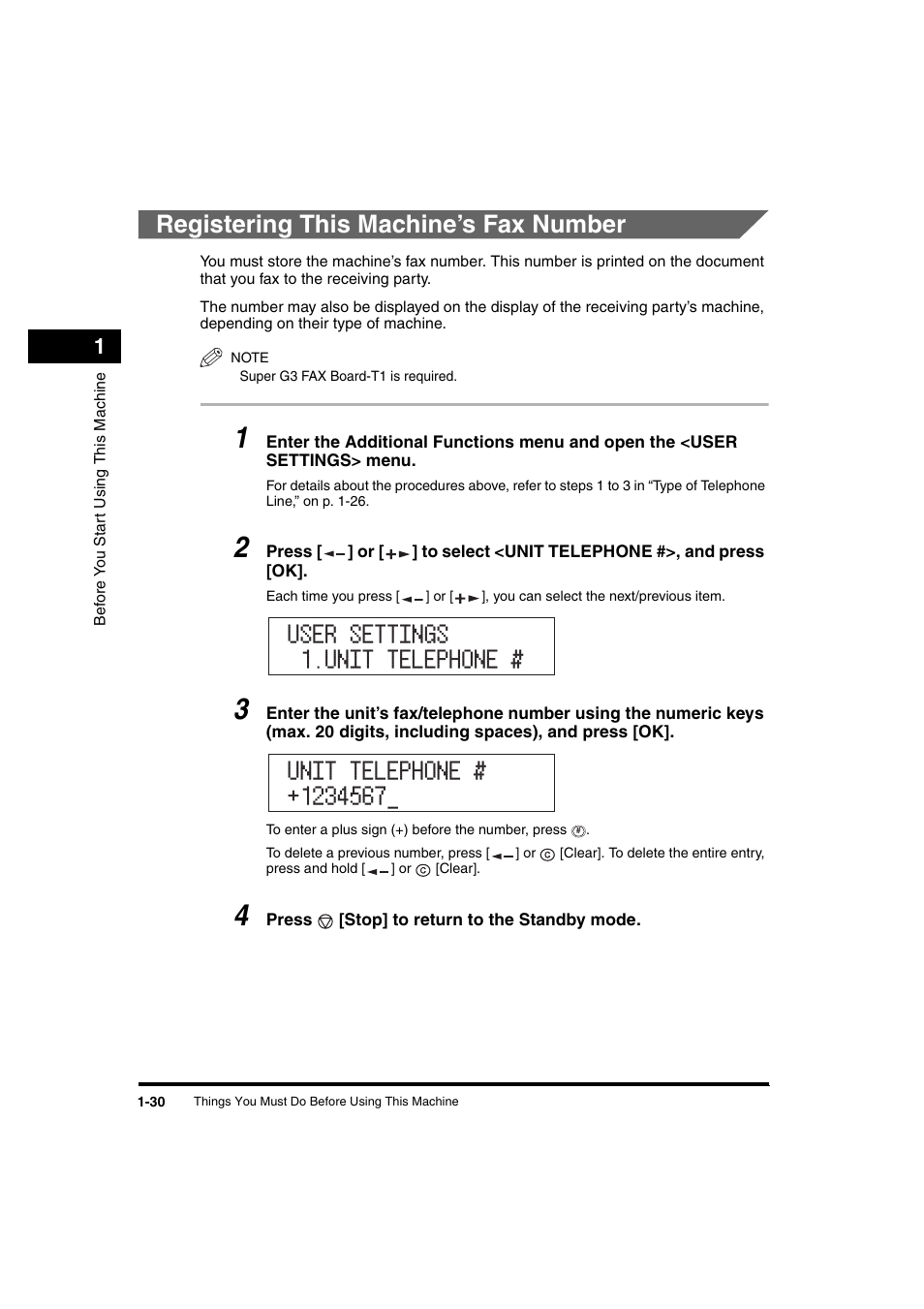 Registering this machine’s fax number, Registering this machine’s fax number -30 | Canon iR 2016 User Manual | Page 60 / 92