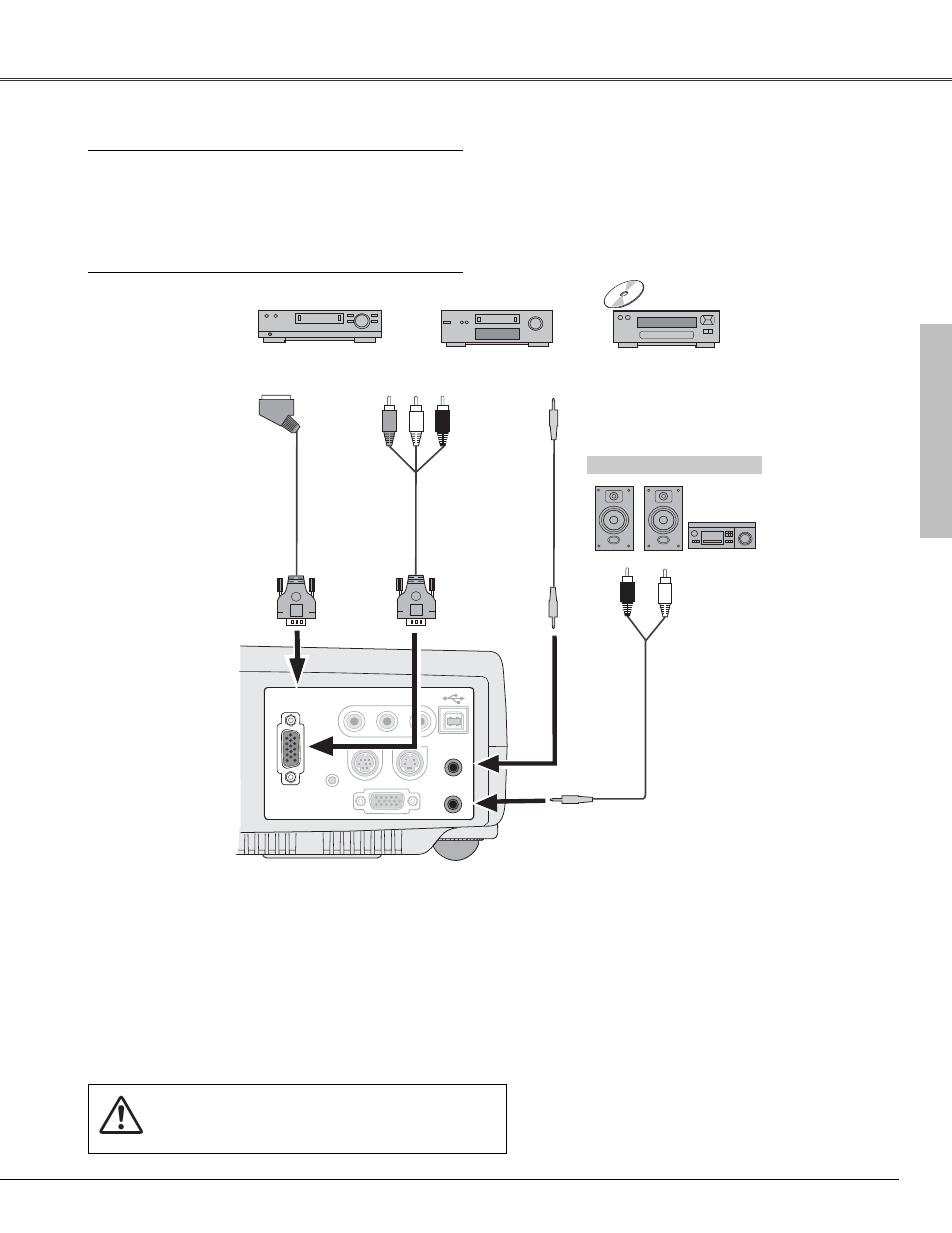 Connecting to component vide, Connecting to component video equipment, Installation | Cables used for connection | Canon LV-X4 User Manual | Page 19 / 64