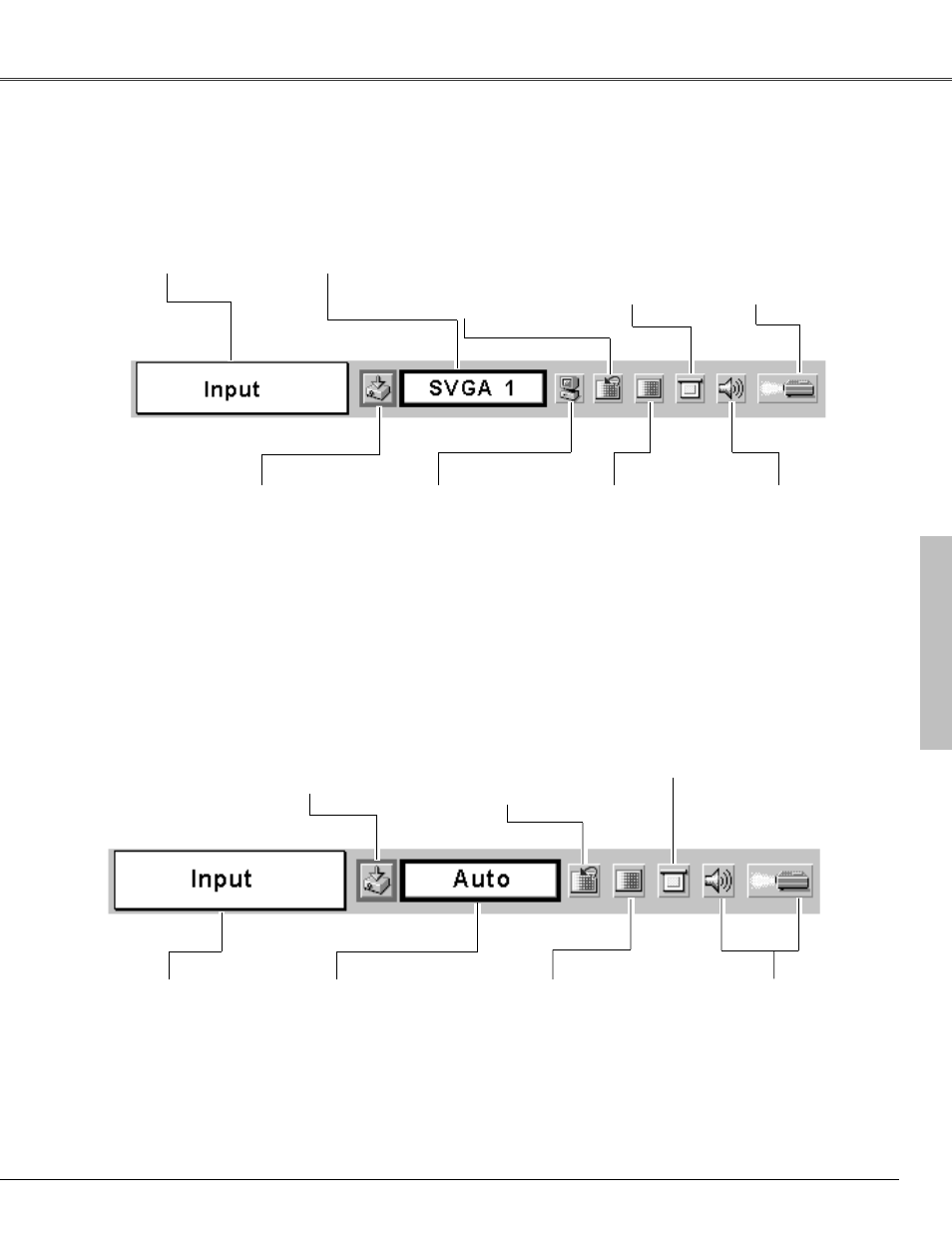 Menu bar | Canon LV-X4 User Manual | Page 23 / 64