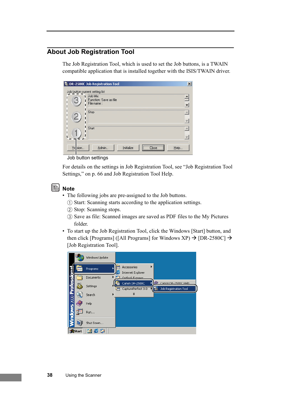 About job registration tool | Canon DR-2580C User Manual | Page 42 / 116