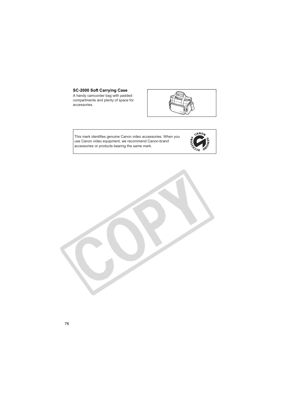 Canon DCD CAMCORDER User Manual | Page 76 / 83