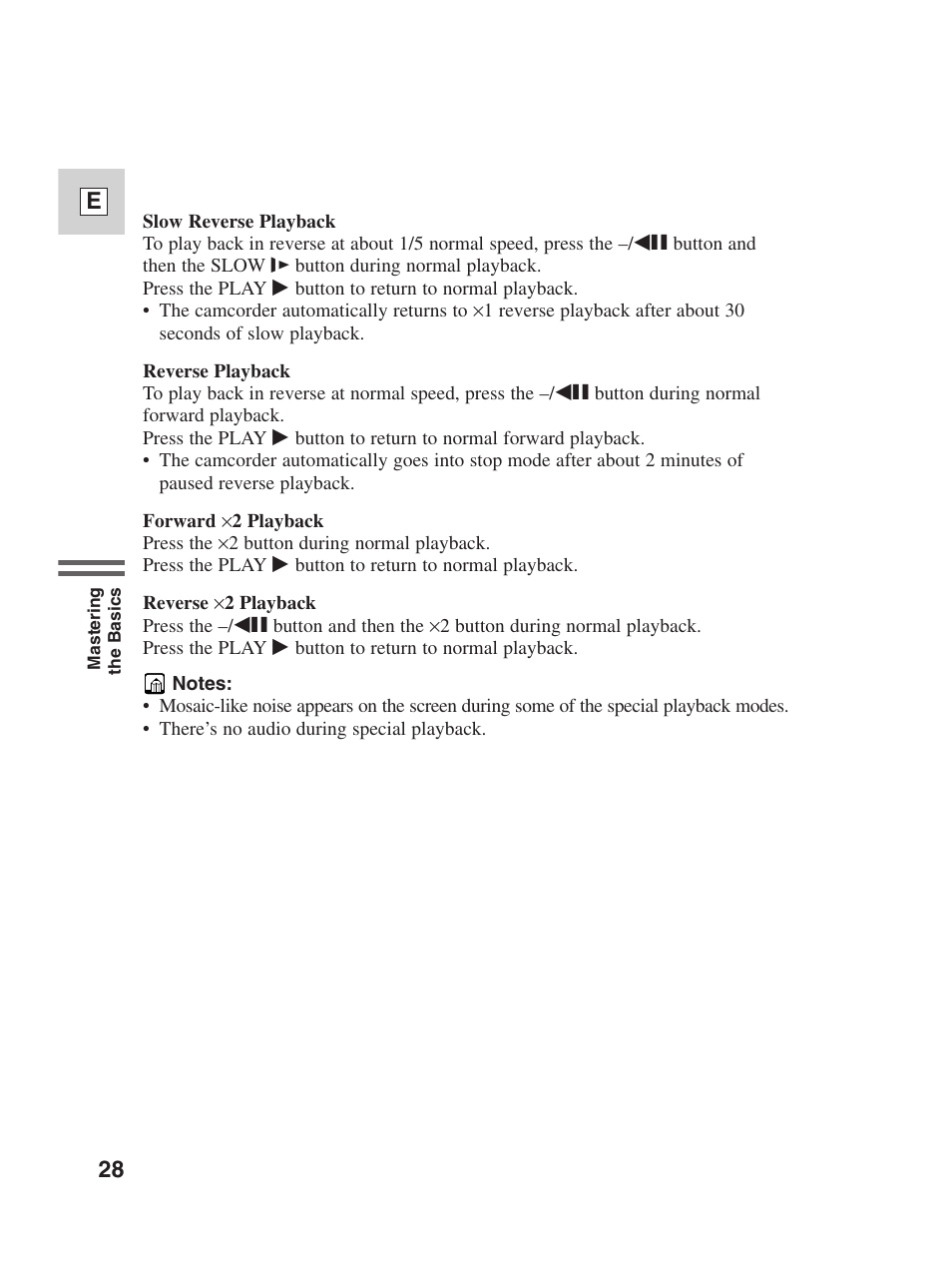 28 e | Canon Digital Video Camcorder ZR20 User Manual | Page 28 / 114