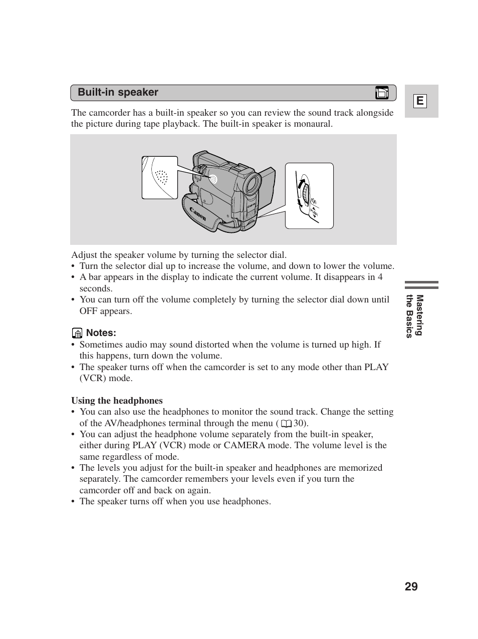 29 e | Canon Digital Video Camcorder ZR20 User Manual | Page 29 / 114