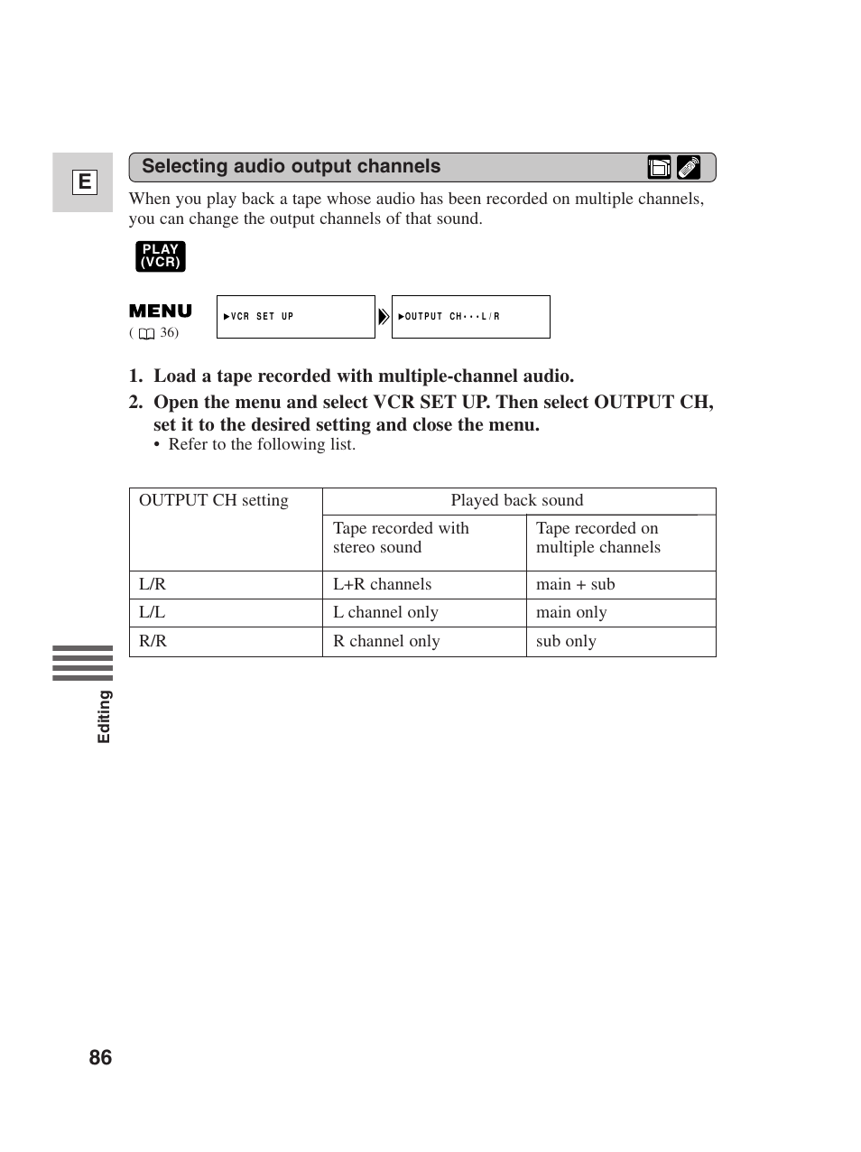 86 e | Canon Digital Video Camcorder ZR20 User Manual | Page 86 / 114
