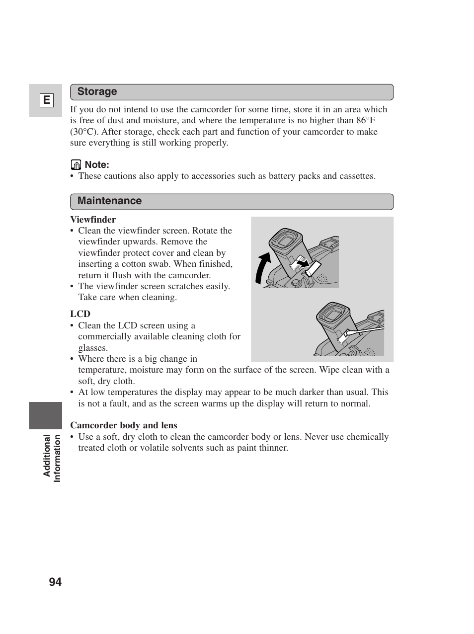 94 e | Canon Digital Video Camcorder ZR20 User Manual | Page 94 / 114