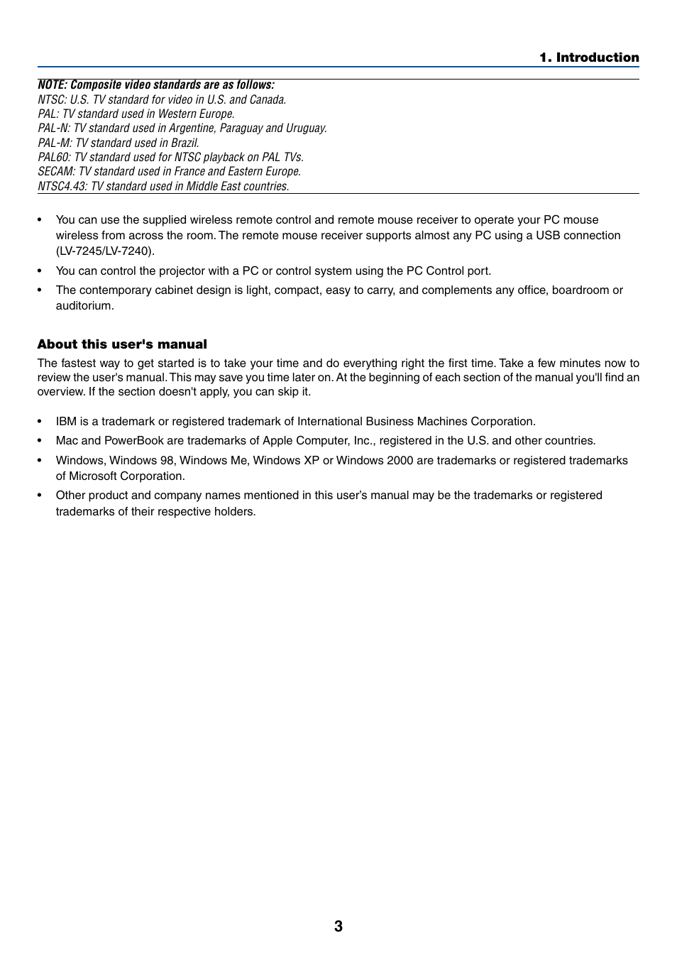 About this user's manual | Canon LV-7245 User Manual | Page 11 / 71
