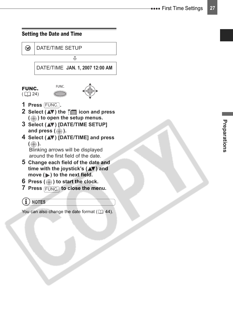 Setting the date and time | Canon DIM-787 User Manual | Page 27 / 98