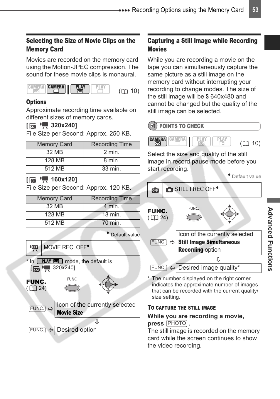 Capturing a still image while recording movies | Canon DIM-787 User Manual | Page 53 / 98